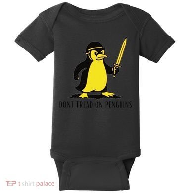 Dont Tread On Penguins Baby Bodysuit