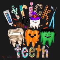 Dentist Trick Or Teeth Halloween Monster Dental Life Western Gift Pajama Set thumb 2