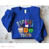 Dentist Trick Or Teeth Halloween Monster Dental Life Western Gift Sweatshirt thumb 2