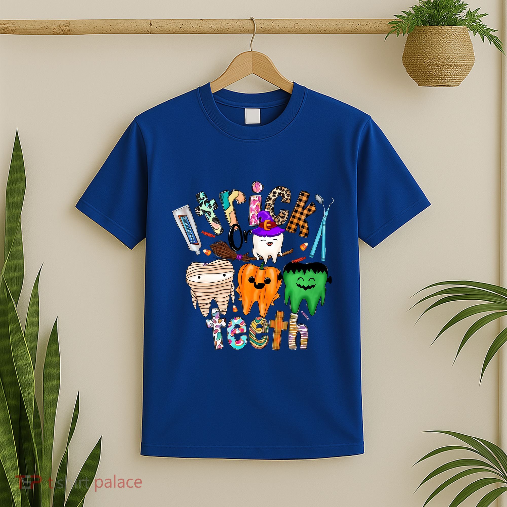 Dentist Trick Or Teeth Halloween Monster Dental Life Western Gift T-Shirt