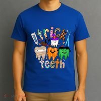 Dentist Trick Or Teeth Halloween Monster Dental Life Western Gift T-Shirt thumb 3
