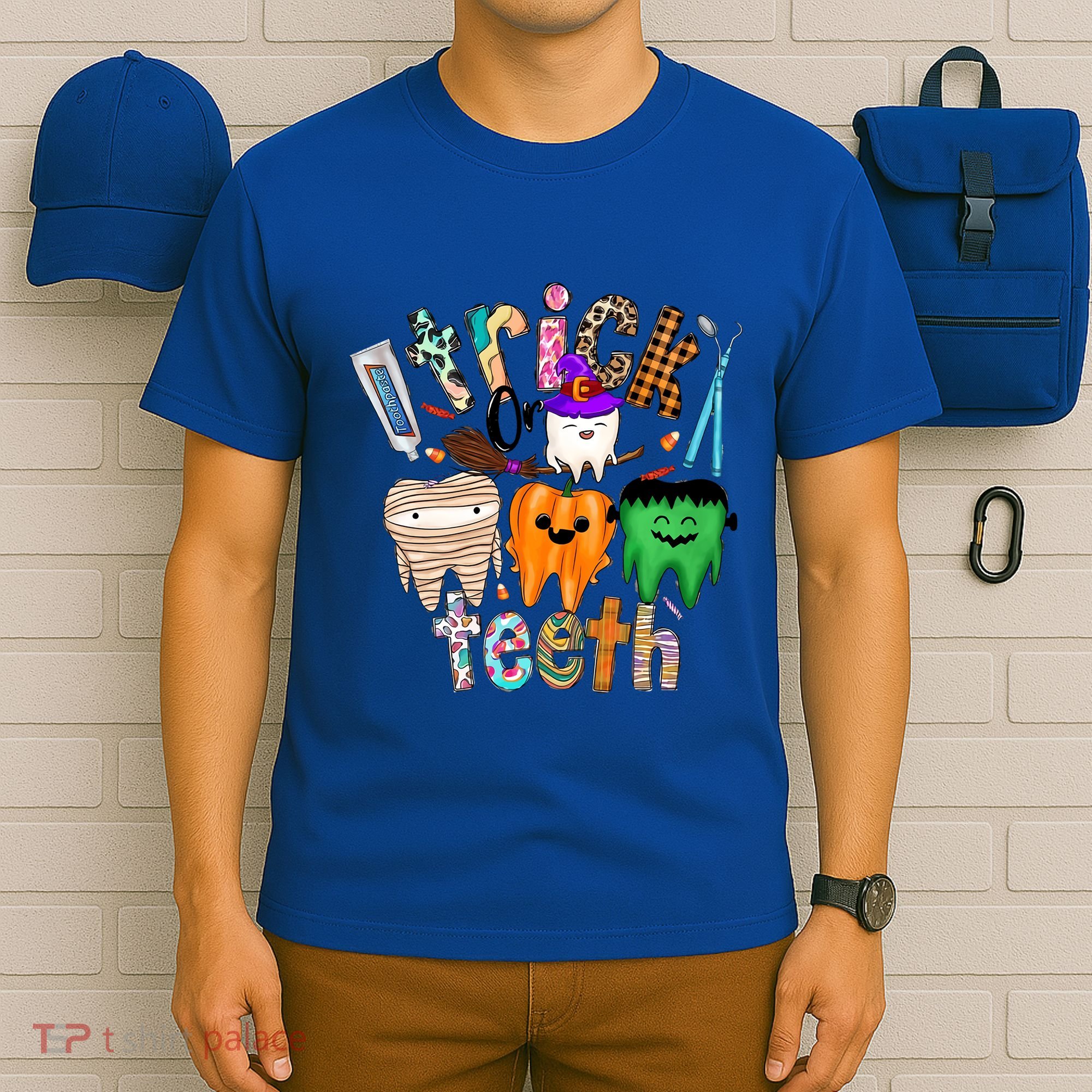 Dentist Trick Or Teeth Halloween Monster Dental Life Western Gift T-Shirt