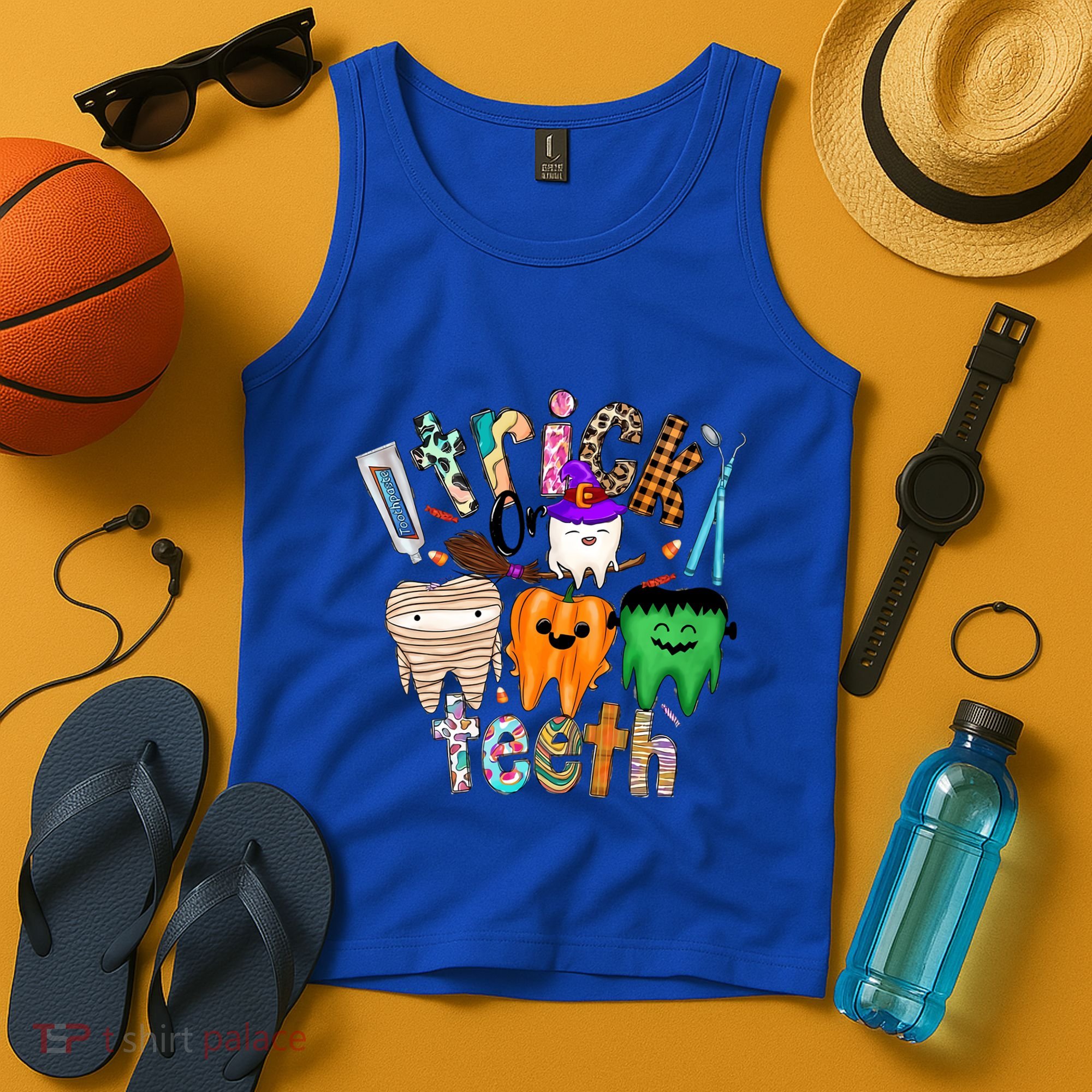 Dentist Trick Or Teeth Halloween Monster Dental Life Western Gift Tank Top