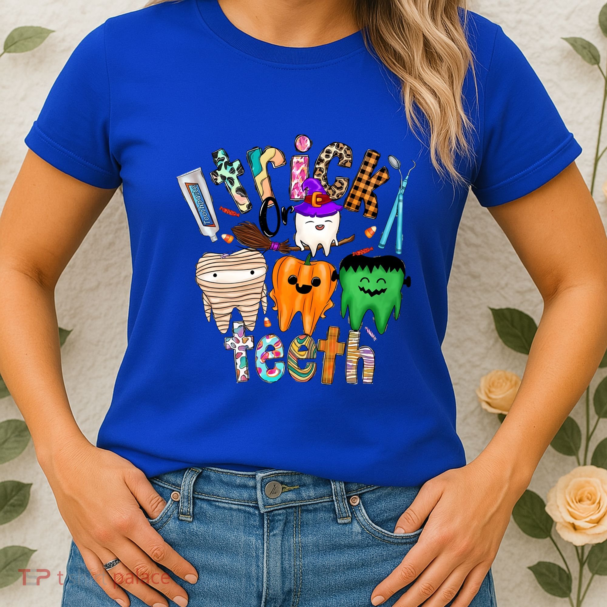 Dentist Trick Or Teeth Halloween Monster Dental Life Western Gift Women's T-Shirt