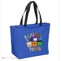 Dentist Trick Or Teeth Halloween Monster Dental Life Western Gift Tote Bag thumb 2