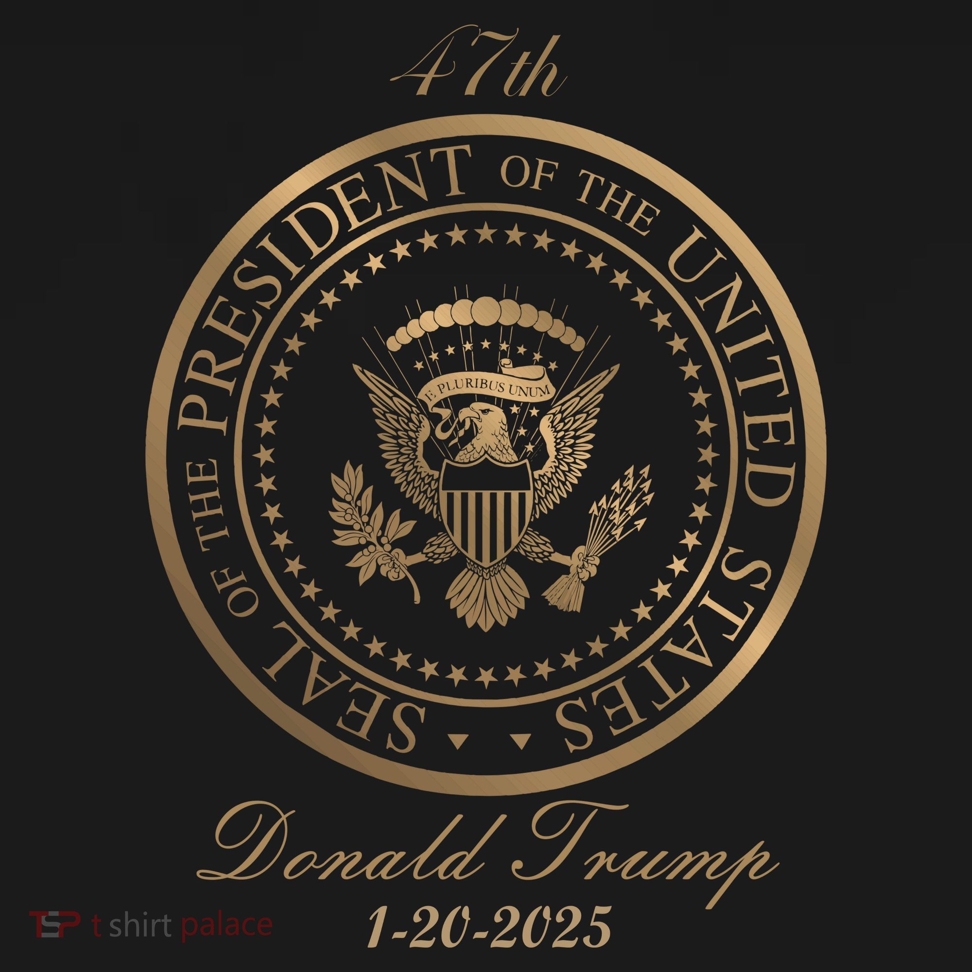 Donald Trump Official Gold Seal 47th President Pom Pom 12in Knit Beanie