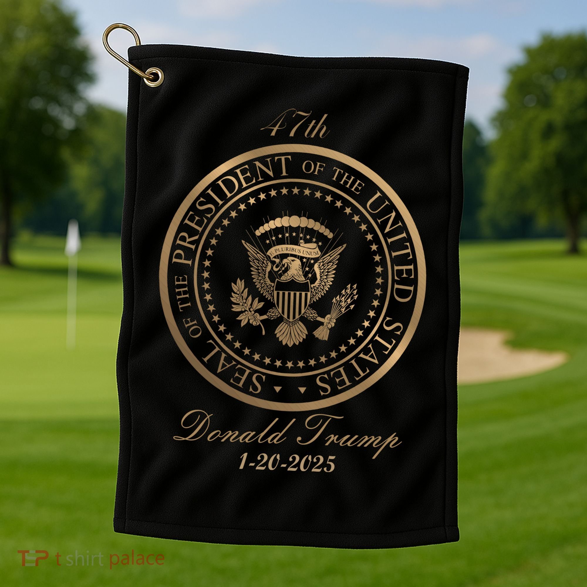 Donald Trump Official Gold Seal 47th President Golf Towel
