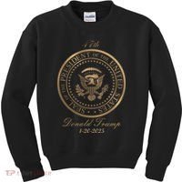 Donald Trump Official Gold Seal 47th President Kids Sweatshirt thumb 0