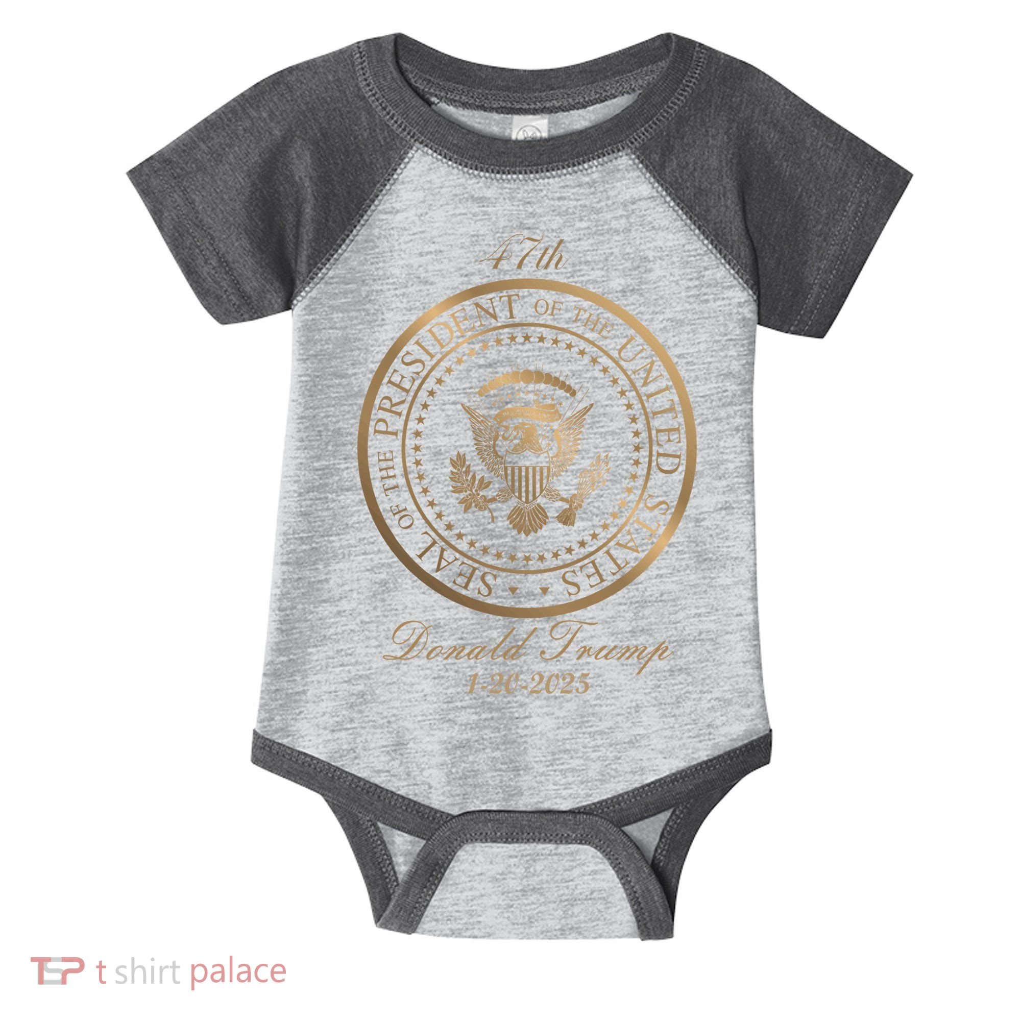 Donald Trump Official Gold Seal 47th President Infant Baby Jersey Bodysuit