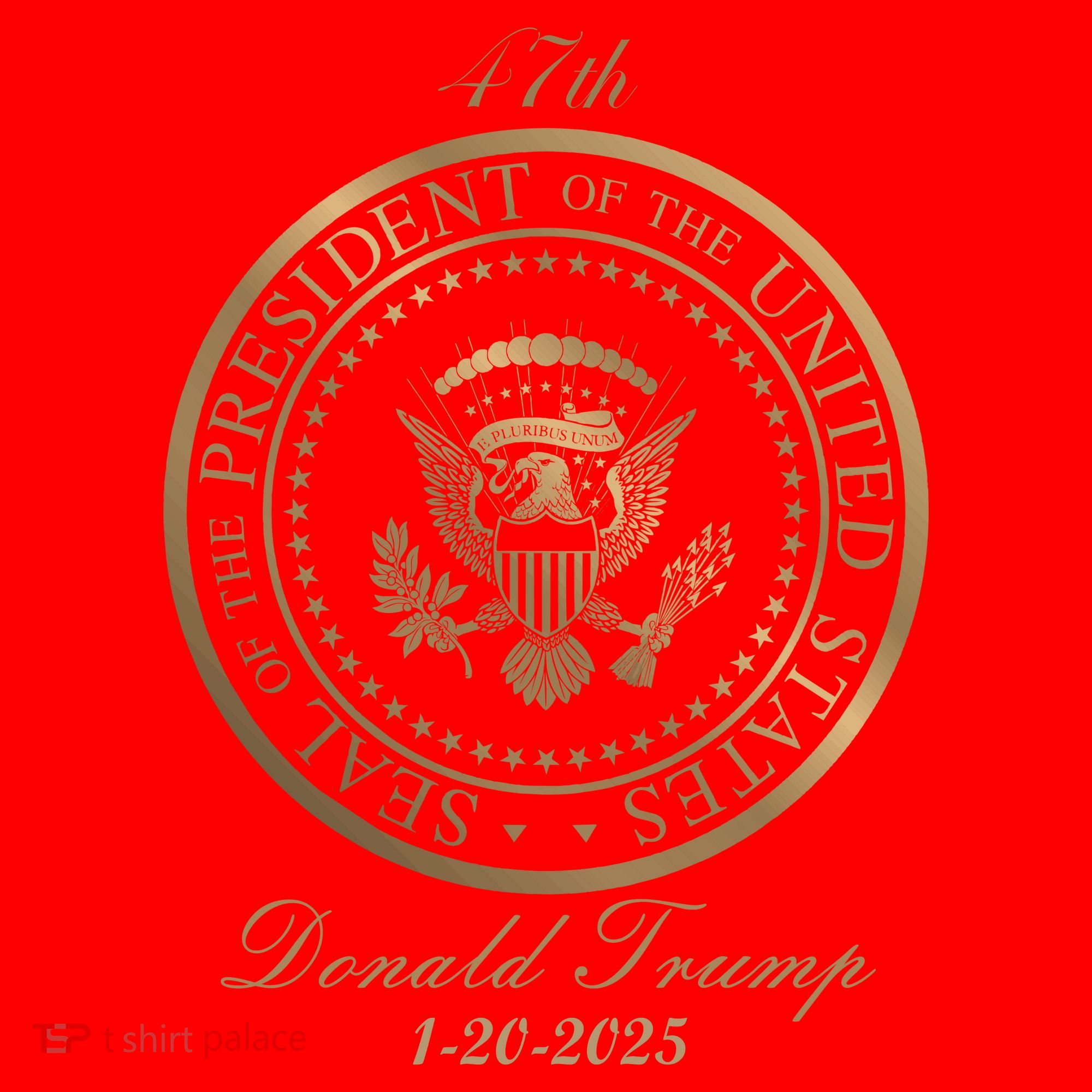 Donald Trump Official Gold Seal 47th President Santa Hat