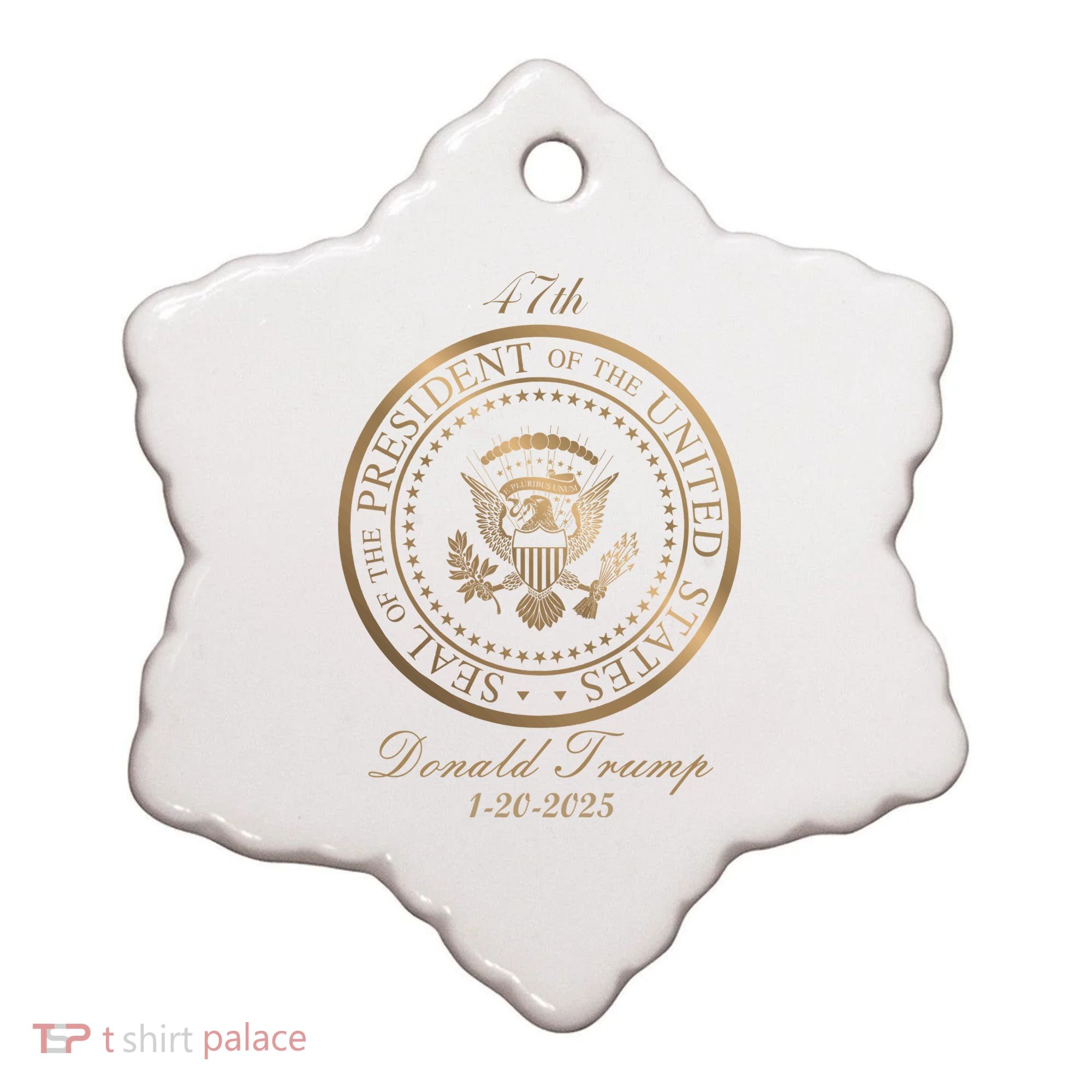 Donald Trump Official Gold Seal 47th President Ceramic Ornament
