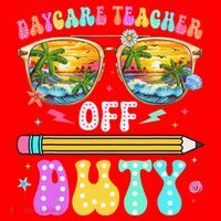 Daycare Teacher Off Duty Last Day Of School Summer Break Santa Hat thumb 1