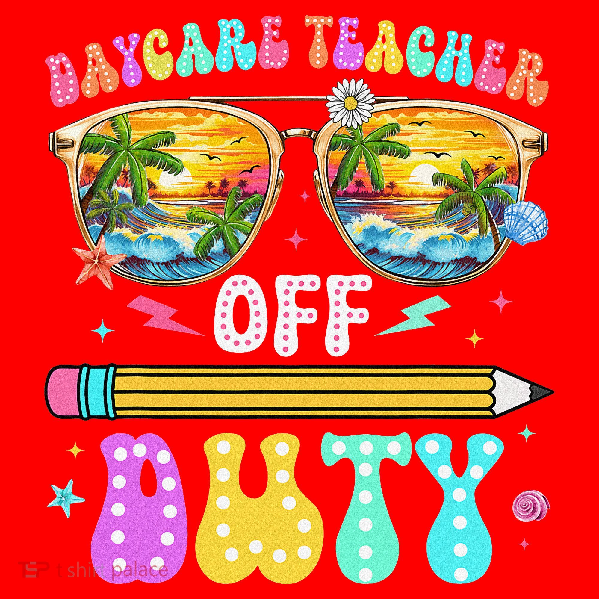 Daycare Teacher Off Duty Last Day Of School Summer Break Santa Hat
