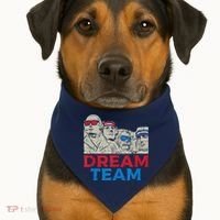 Dream Team Presidents Mount Rushmore Funny 4th Of July USA-Made Doggie Bandana thumb 1