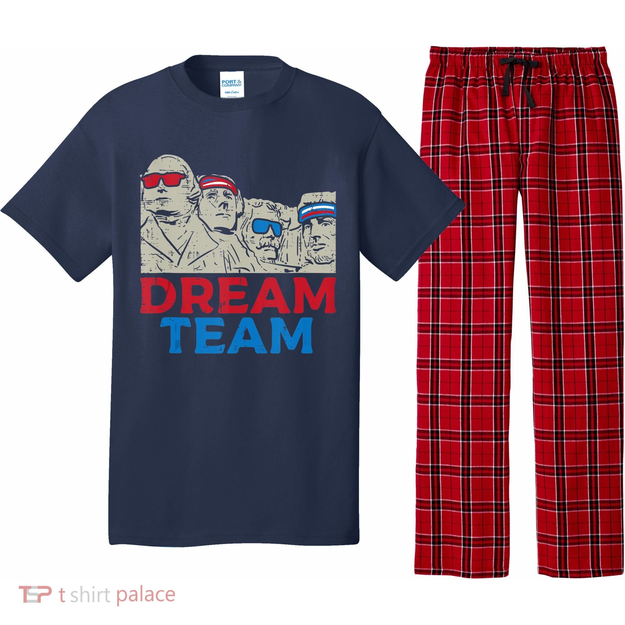 Dream Team Presidents Mount Rushmore Funny 4th Of July Pajama Set
