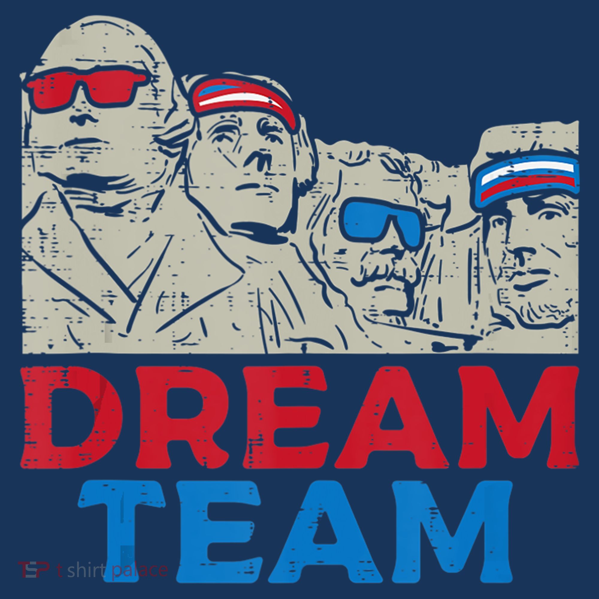 Dream Team Presidents Mount Rushmore Funny 4th Of July Women's Hoodie