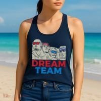 Dream Team Presidents Mount Rushmore Funny 4th Of July Women's Tank Top thumb 2