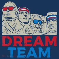 Dream Team Presidents Mount Rushmore Funny 4th Of July Kids Sweatshirt thumb 2