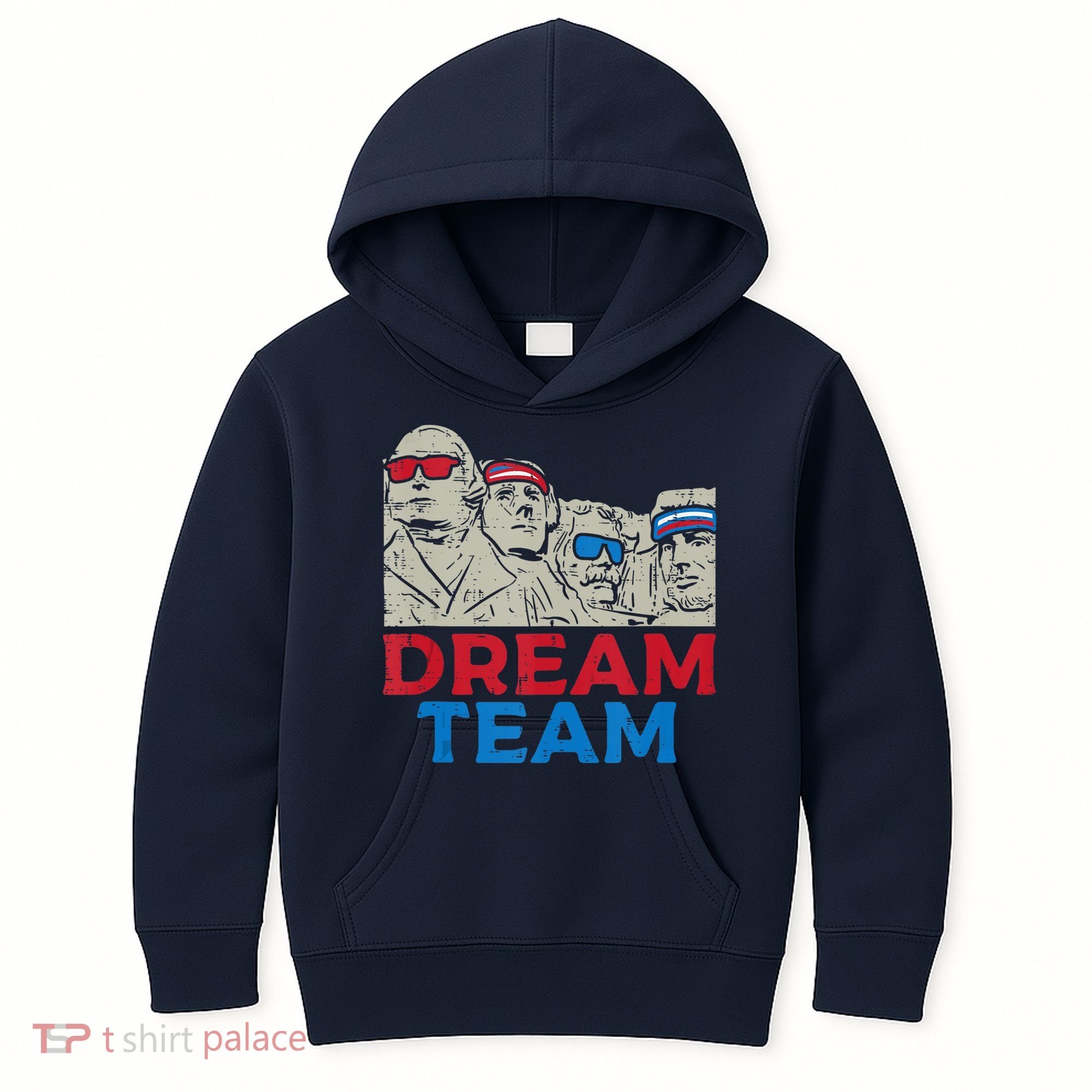 Dream Team Presidents Mount Rushmore Funny 4th Of July Kids Hoodie