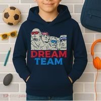Dream Team Presidents Mount Rushmore Funny 4th Of July Kids Hoodie thumb 2
