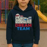 Dream Team Presidents Mount Rushmore Funny 4th Of July Kids Hoodie thumb 3