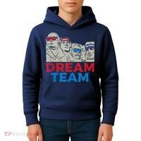 Dream Team Presidents Mount Rushmore Funny 4th Of July Kids Hoodie thumb 4