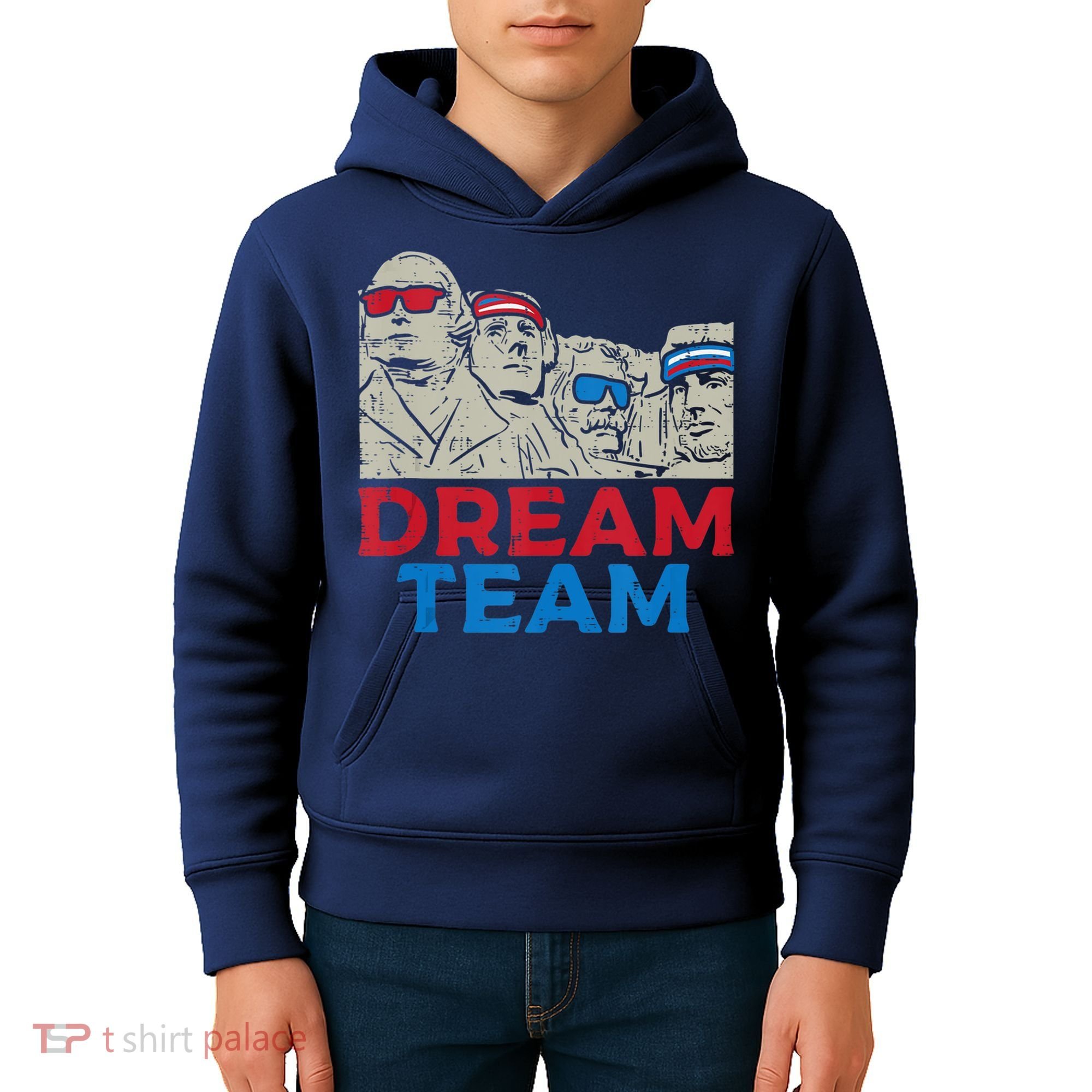 Dream Team Presidents Mount Rushmore Funny 4th Of July Kids Hoodie