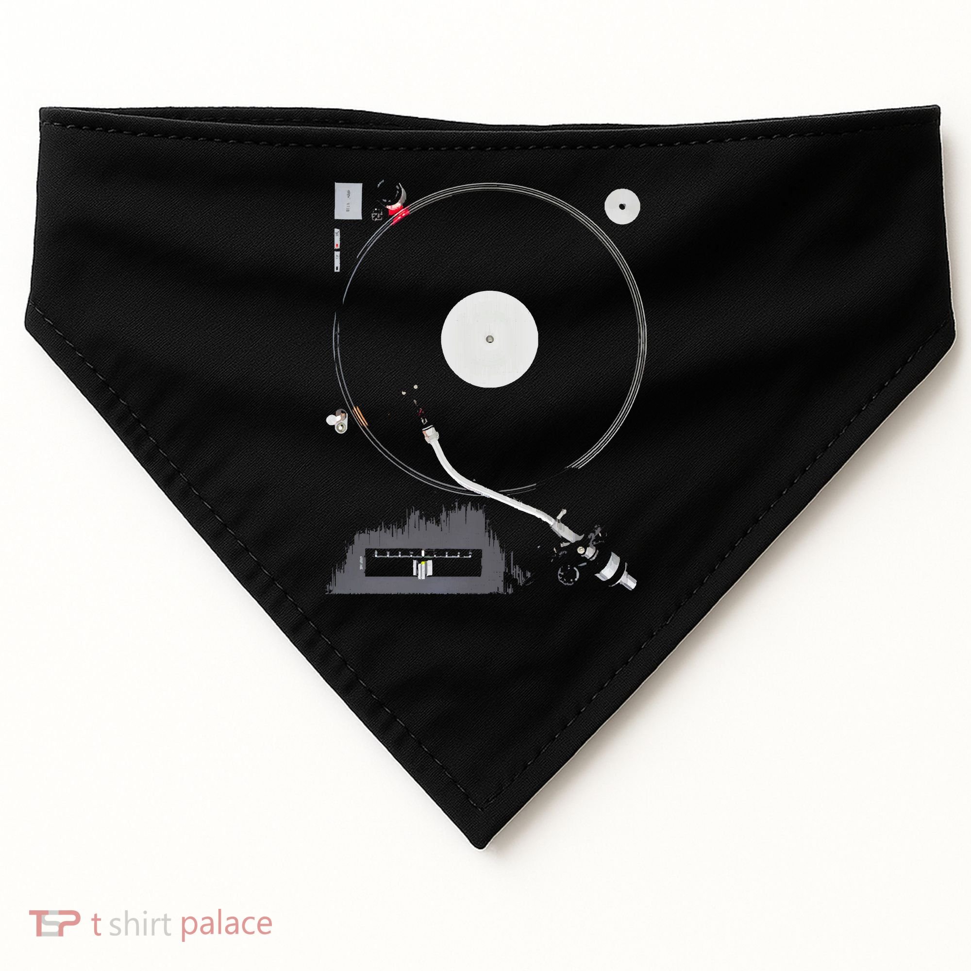 Dj Turntable Playing Vinyl Record Photo USA-Made Doggie Bandana