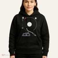 Dj Turntable Playing Vinyl Record Photo Hoodie thumb 5