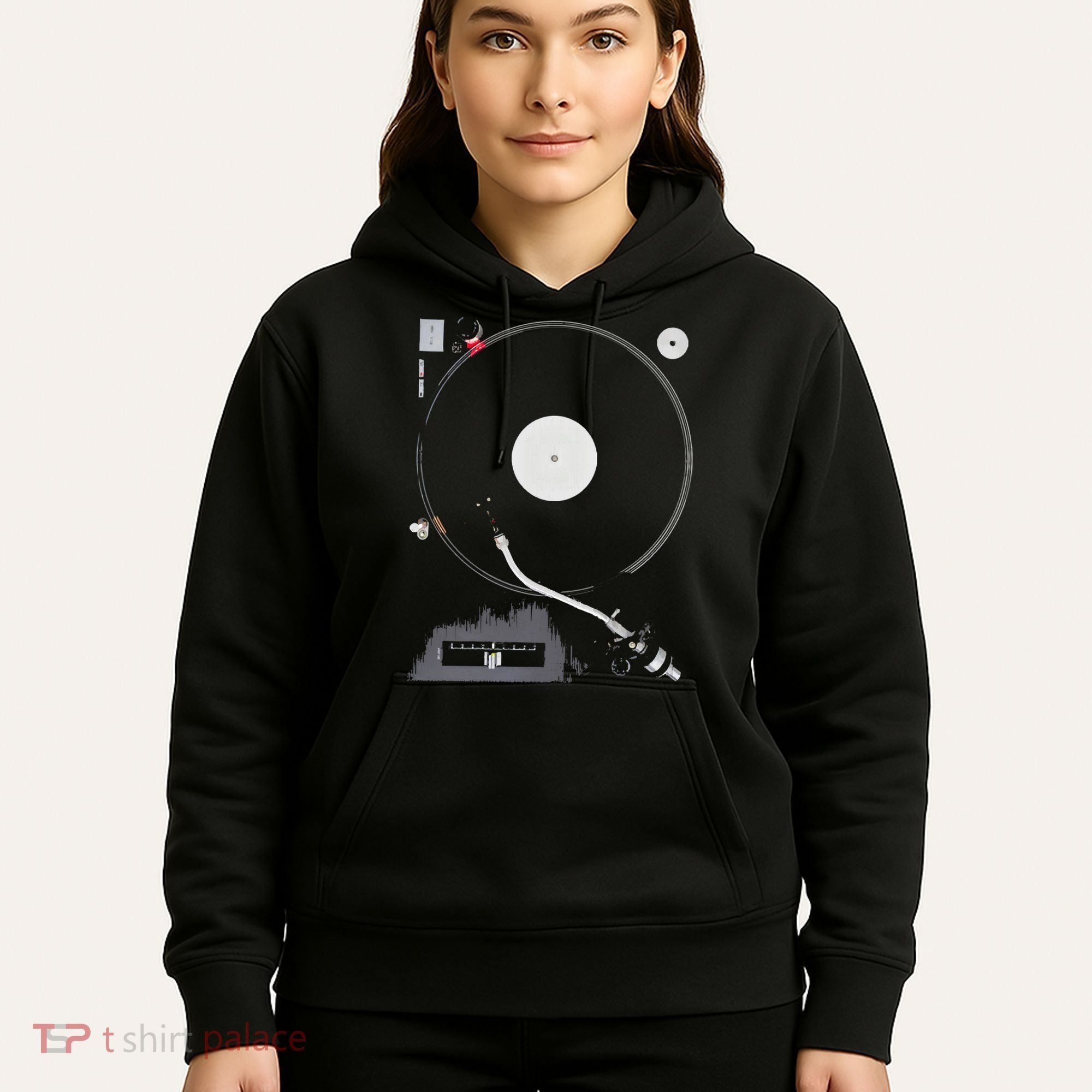 Dj Turntable Playing Vinyl Record Photo Hoodie