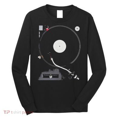 Dj Turntable Playing Vinyl Record Photo Long Sleeve Shirt
