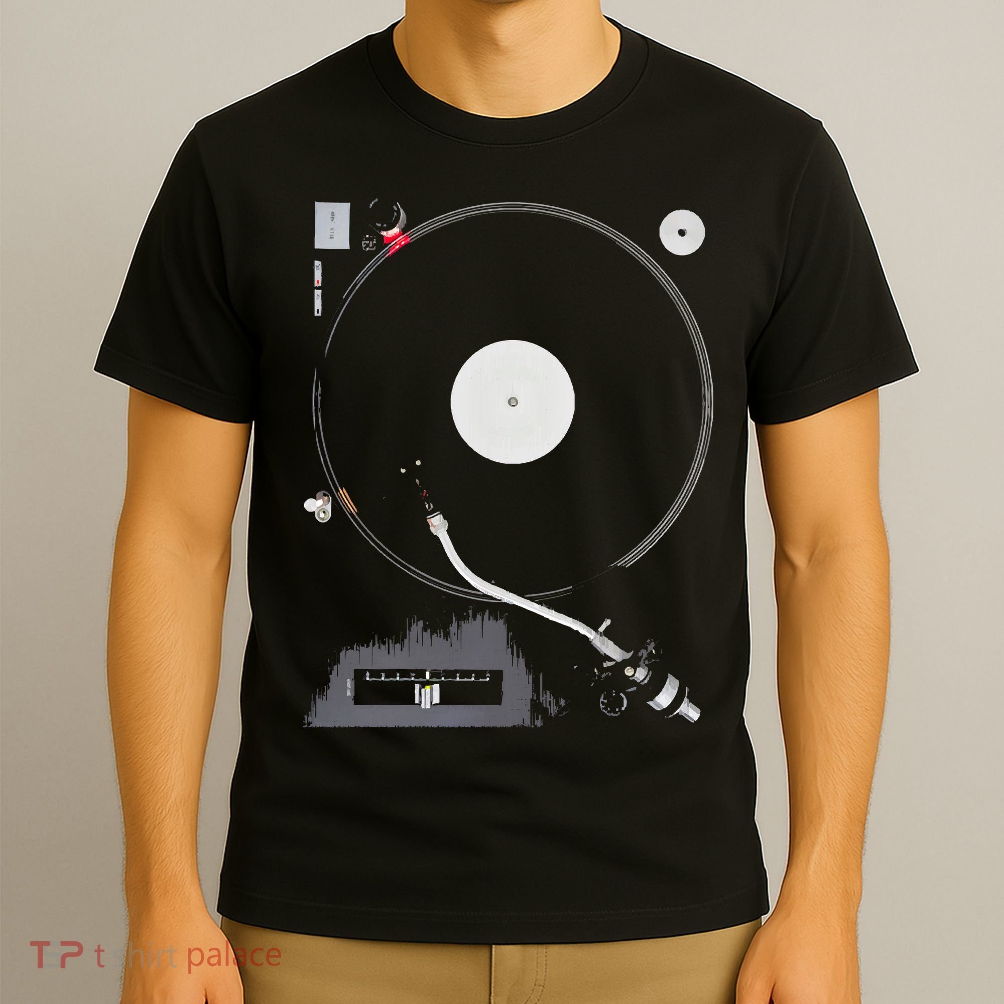 Dj Turntable Playing Vinyl Record Photo T-Shirt