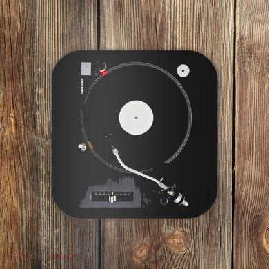 Dj Turntable Playing Vinyl Record Photo Coaster