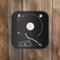 Dj Turntable Playing Vinyl Record Photo Coaster thumb 0
