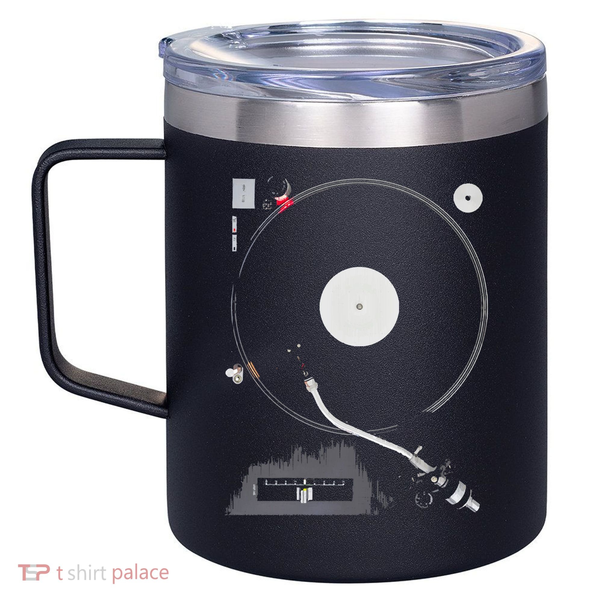 Dj Turntable Playing Vinyl Record Photo 12oz Stainless Steel Coffee Mug