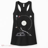 Dj Turntable Playing Vinyl Record Photo Women's Tank Top thumb 0