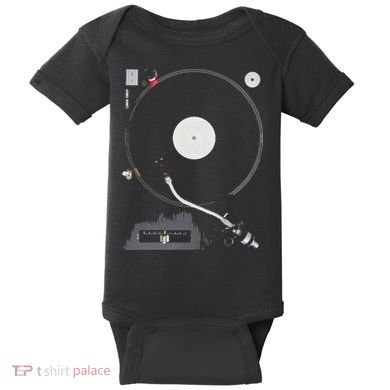 Dj Turntable Playing Vinyl Record Photo Baby Bodysuit