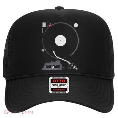 Dj Turntable Playing Vinyl Record Photo Hat