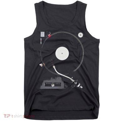 Dj Turntable Playing Vinyl Record Photo Tank Top