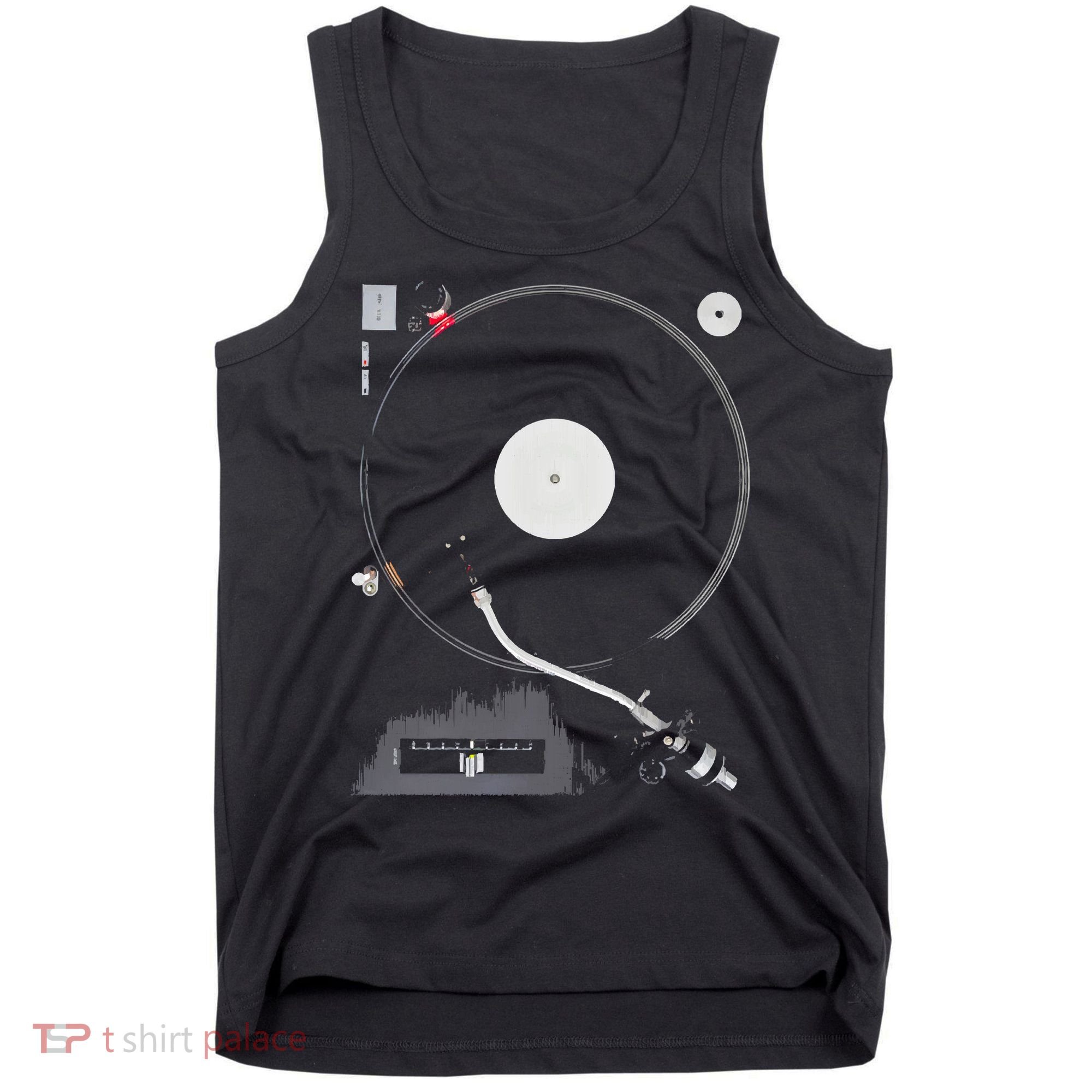 Dj Turntable Playing Vinyl Record Photo Tank Top