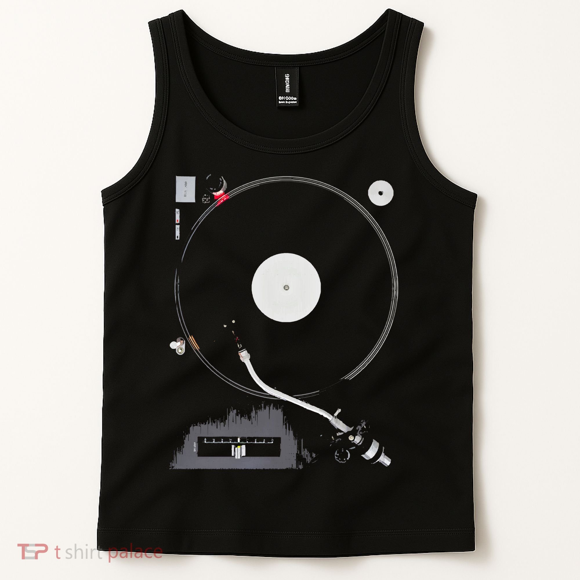 Dj Turntable Playing Vinyl Record Photo Tank Top