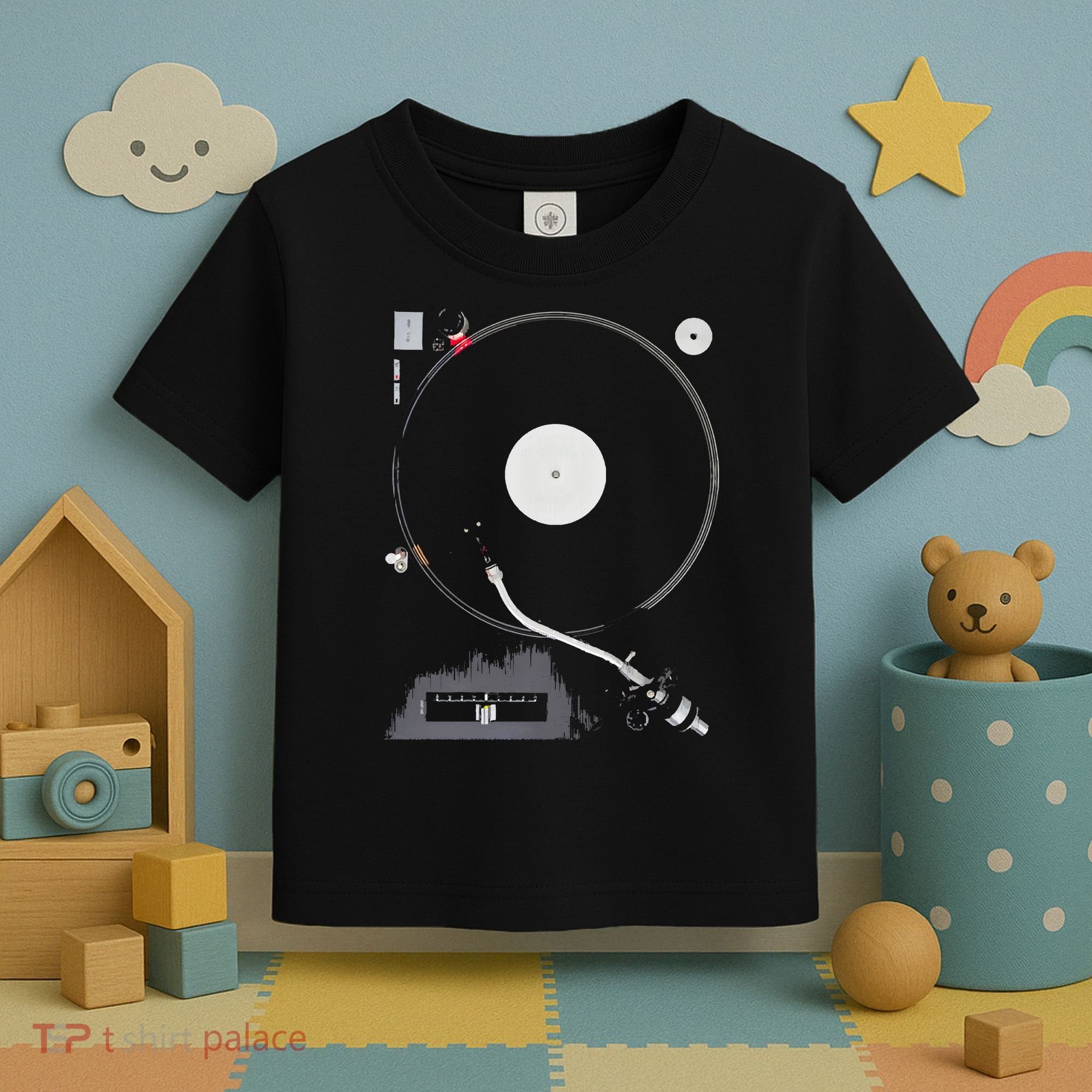 Dj Turntable Playing Vinyl Record Photo Toddler T-Shirt