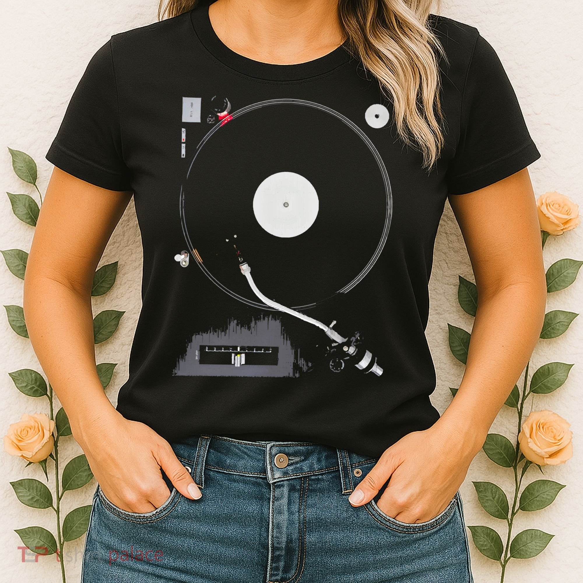 Dj Turntable Playing Vinyl Record Photo Women's T-Shirt