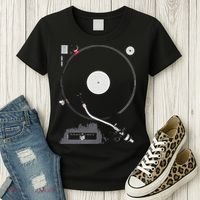 Dj Turntable Playing Vinyl Record Photo Women's T-Shirt thumb 3