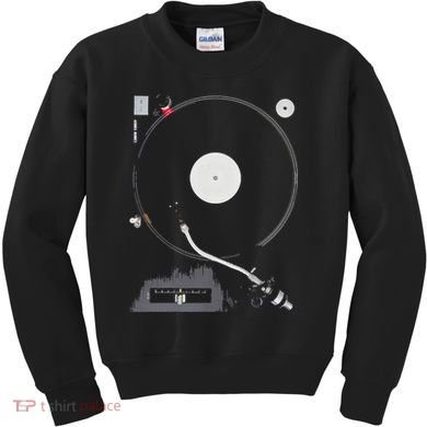 Dj Turntable Playing Vinyl Record Photo Kids Sweatshirt