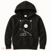 Dj Turntable Playing Vinyl Record Photo Kids Hoodie thumb 0