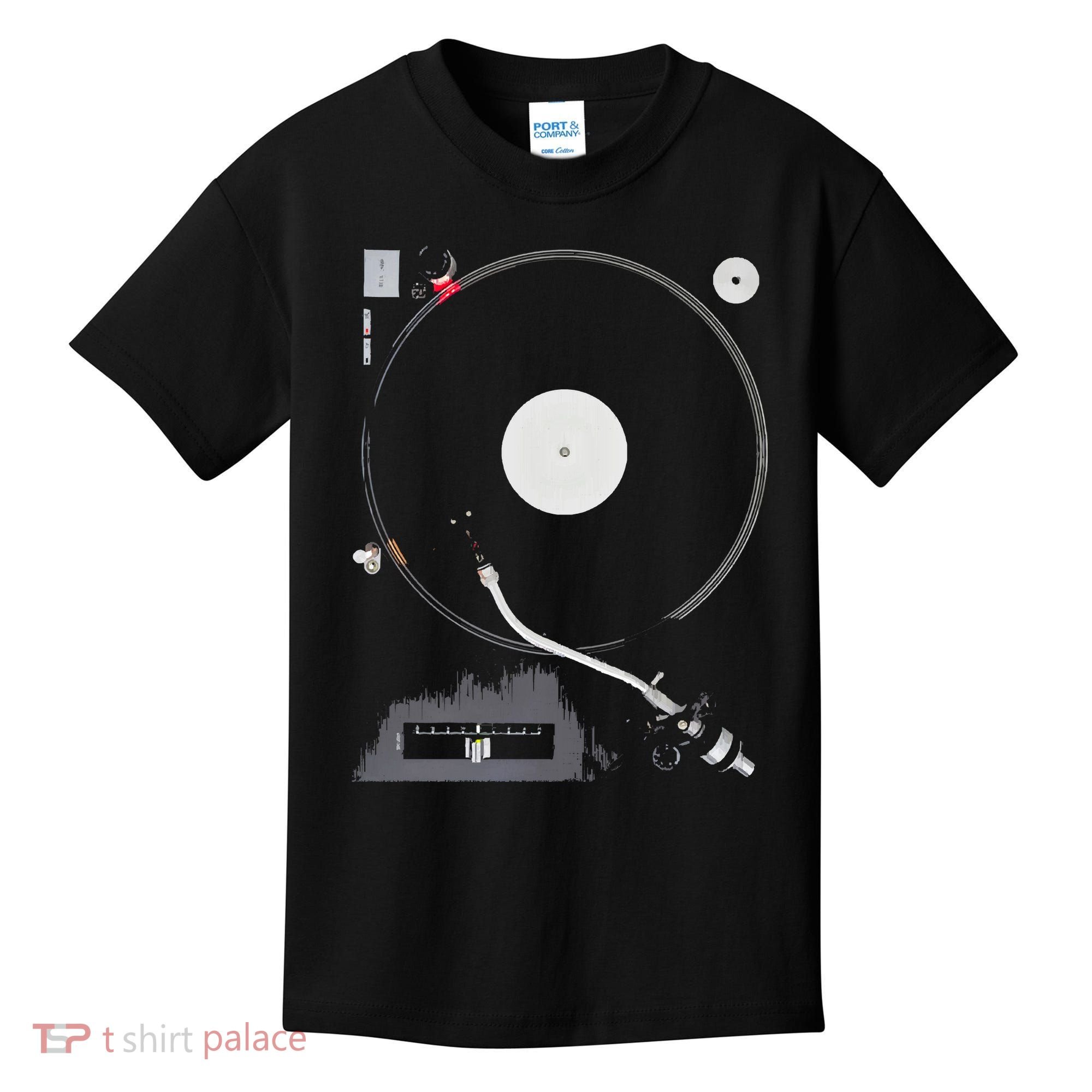 Dj Turntable Playing Vinyl Record Photo Kids T-Shirt