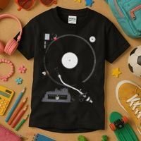 Dj Turntable Playing Vinyl Record Photo Kids T-Shirt thumb 3