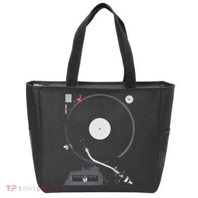 Dj Turntable Playing Vinyl Record Photo Tote Bag