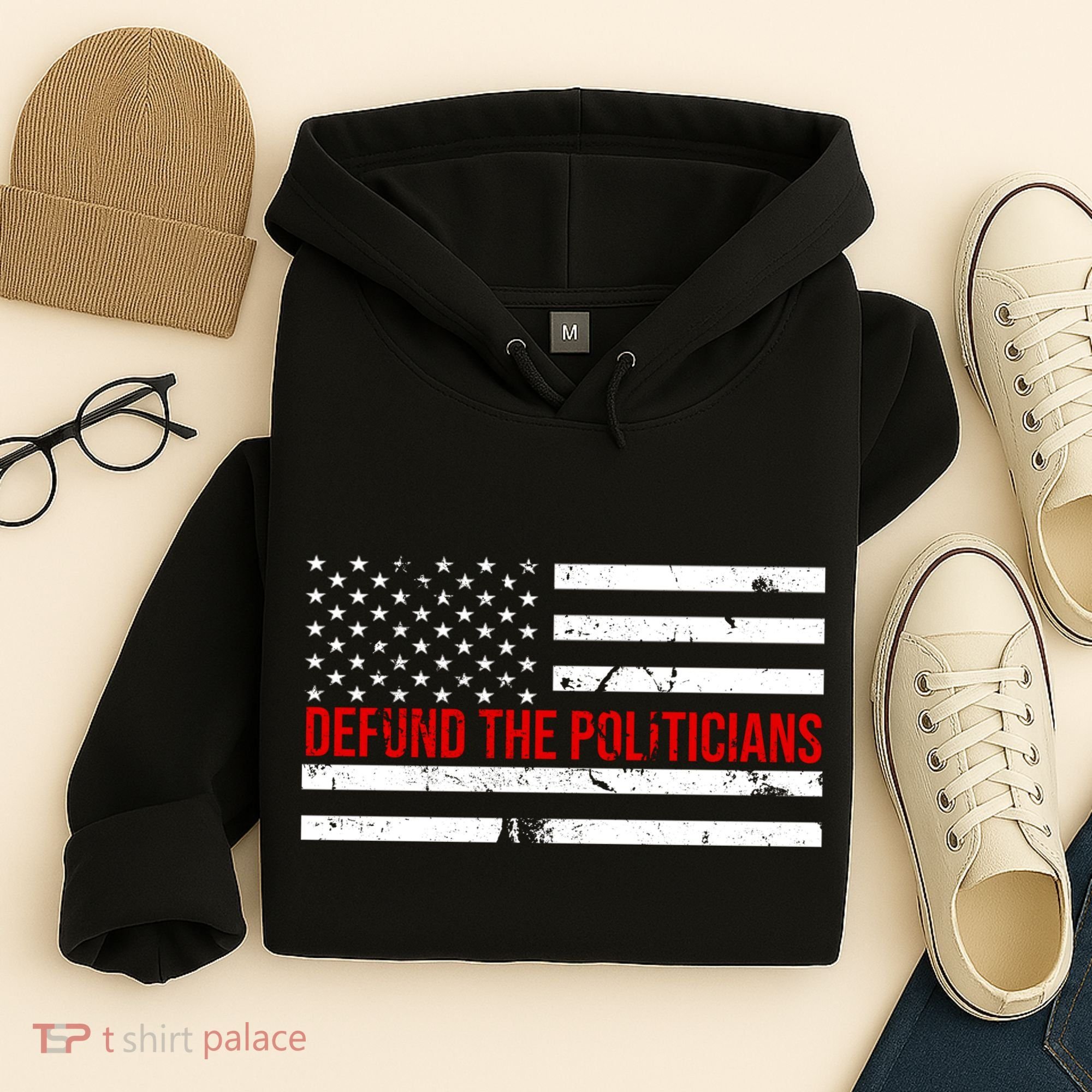 Defund The Politicians American Flag Hoodie
